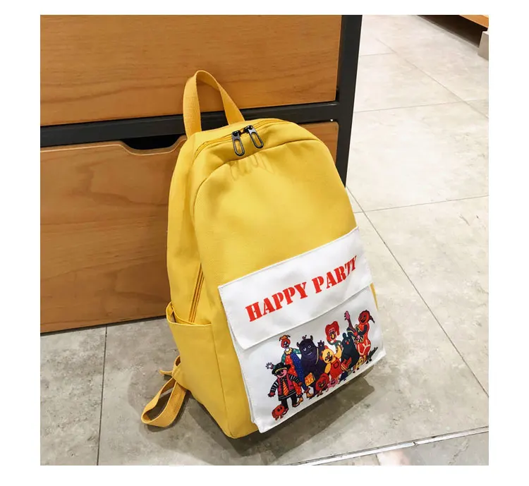 Menghuo Women Backpack Canvas Backpack Cute Printed School Bags Backpack Female Mochila Escolar Girls Backpack for Teenagers New_34-1_16