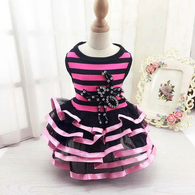 New Dog Clothes Pet Apparel Puppy Dog Dress Fashion Striped & Spider Dresses for Small Medium Dogs Wholesale5