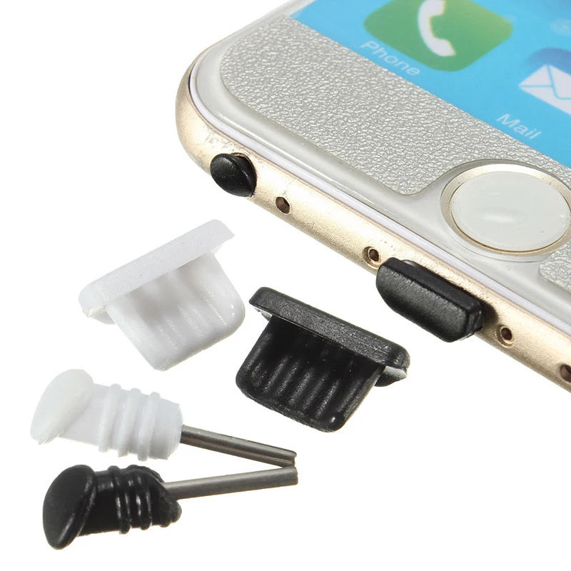 10 комплектов пылезащитные заглушки 3,5 мм разъем для наушников+ микро USB разъем для зарядки для мобильного телефона samsung iPhone 5 5S 6 6 S