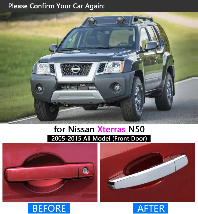 Хромированная крышка ручки для Nissan Xterra N50 2005 2015 отделка X terra 2007 2008 2010 2012 2014