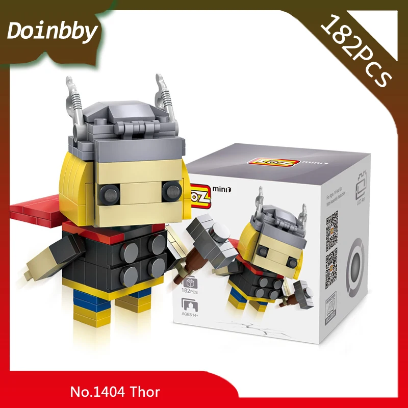 

LOZ 1404 The God Thor Marvel Movie Model Educational Building Block Brick Toys Children Compatible With Legoings doinbby