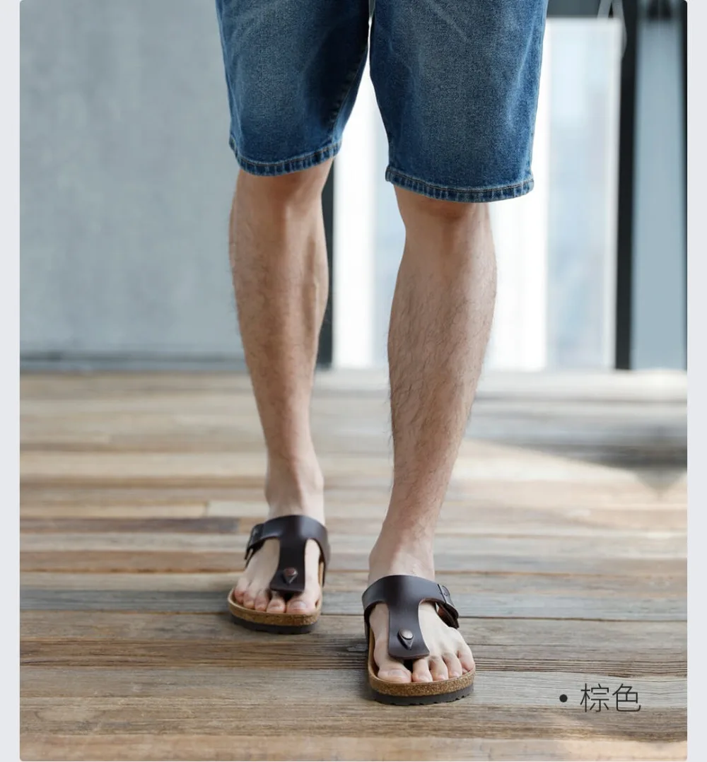 Xiaomi Aishoes/мужские классические удобные летние шлепанцы из пробкового песка; нескользящие пляжные сандалии на плоской подошве для дома