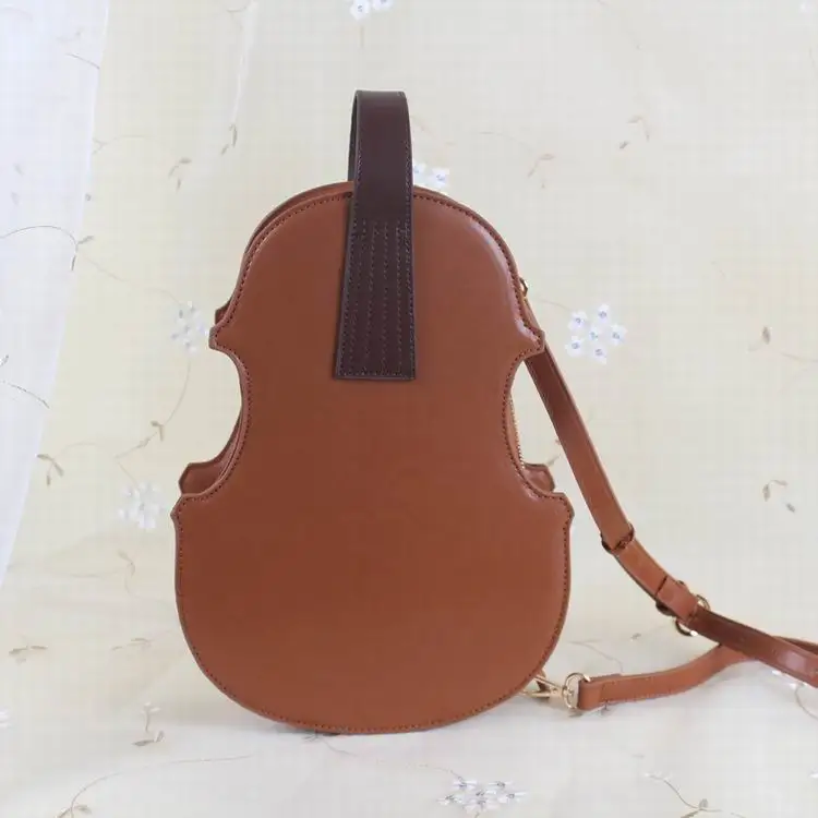 Уникальная кожаная сумка в форме скрипки, женская сумка через плечо в стиле Лолиты, винтажная сумка из искусственной кожи, повседневная женская сумка-мессенджер