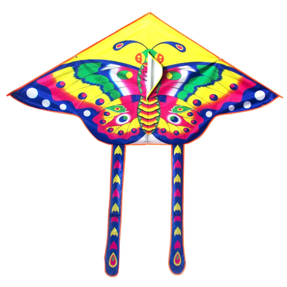 Nylon Rainbow Butterfly Kite Outdoor Foldable Children's Stunt Surf With 50M Control Bar And Line Random 90*55cm | Игрушки и хобби