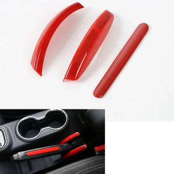 

YAQUICKA 3Pcs/Set ABS Red Car Interior Hand Brake Cover Decoration Trim Sticker Fit For Jeep Wrangler 2011-2016