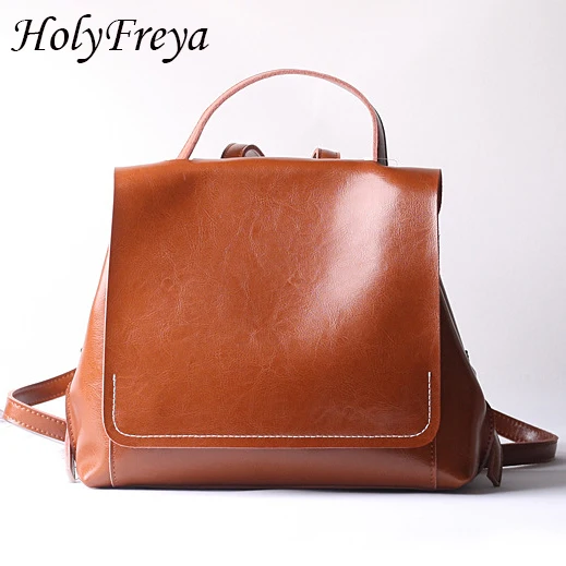 

Big Real Leather Women Backpack Laser Shoulder Bags For Women Girls Back bag Block Face Simple Large School Backpack Teenage