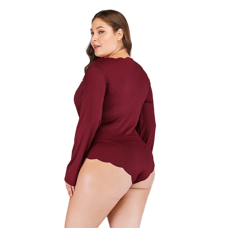WHZHM плюс размер 3XL 4XL обтягивающее боди с бисером женские игровые костюмы длинным