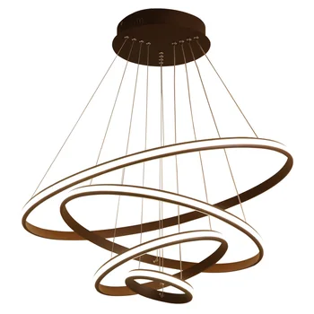 

Modern Simple Circle Pendant Lights Acrylic Lampshade Aluminum Lamp Body Dinning Living Room White / coffee Color Droplight