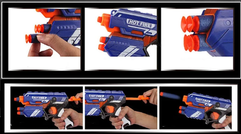 Abbyfrank 4 шт. EVA мягкие пули репитер игрушка пистолет пластик вручную страйкбол Воздушный пистолет с 10 шт. пули подарок для детей