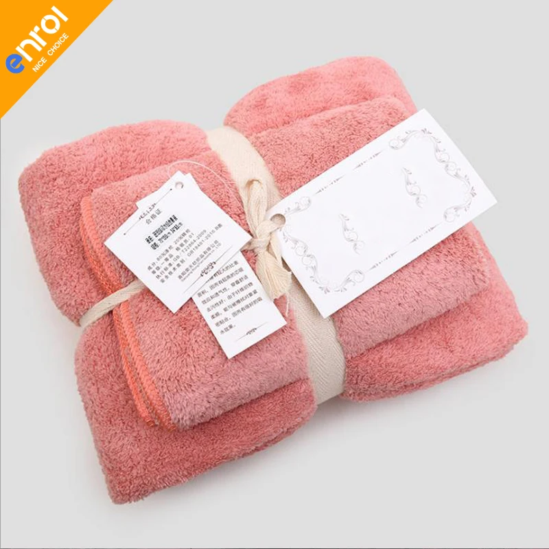 

Women And Men Bathroom Super Absorbent Quick-drying 12 Colors Bath Towel Bath Robe Hair Polyester Soft Towel Set