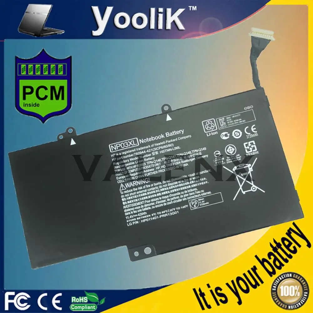 Аккумулятор 43WH NP03XL для HP Pavilion 1315 Envy X360 HSTNN-LB6L 761230-005 US | Компьютеры и офис