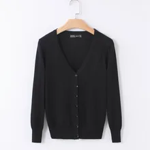 Knitted Cardigan Women 2017 Spring Autumn Long Sleeve V-Neck Women’s Sweater Cardigan Female Single Button Pull coat Black/Pink
