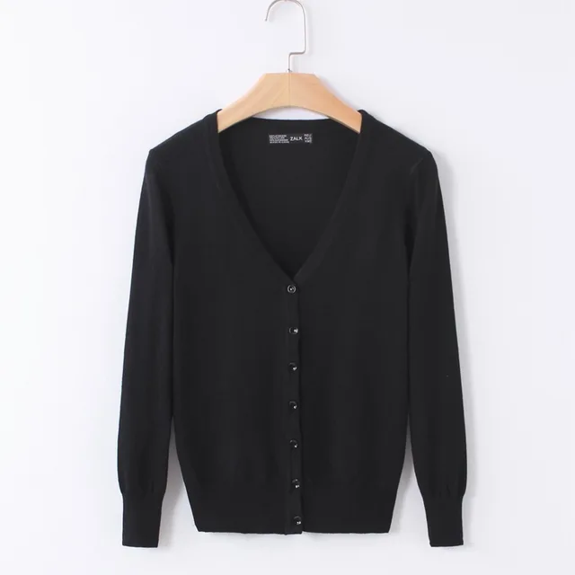 US $10.80 Knitted Cardigan Women 2019 Spring Autumn Long Sleeve V-Neck Women's Sweater Cardigan Female Single