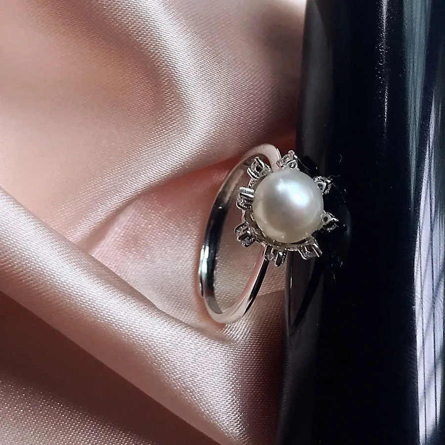 4,99 Самая низкая цена! Promise, настоящее 925 пробы, серебряные кольца для женщин, модное, белое, натуральное, пресноводное, жемчужное, регулируемое кольцо