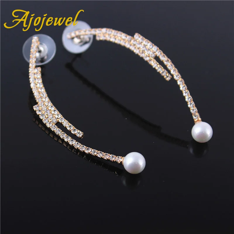 Женские серьги с искусственным жемчугом Ajojewel в форме Луны из гипоаллергенной