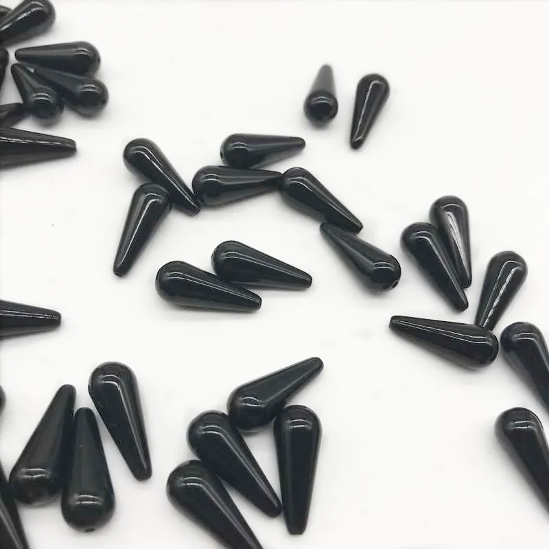 

DIY Cheap 50pcs Acrylic Beads Wild Straight Hole Drop Shape Black White Bead Jewelry Accessories for Bracelet Necklace Making