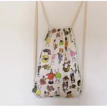 Рюкзак с рисунком кота, повседневный рюкзак на шнурке