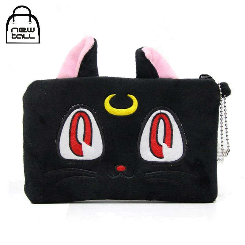 

Newtall Anime Sailor Moon Diana Black Cat Cosmetic Makeup Bag Purse Women Cartoon Mini PP Clutch Handbag Cute Newtall Fashion
