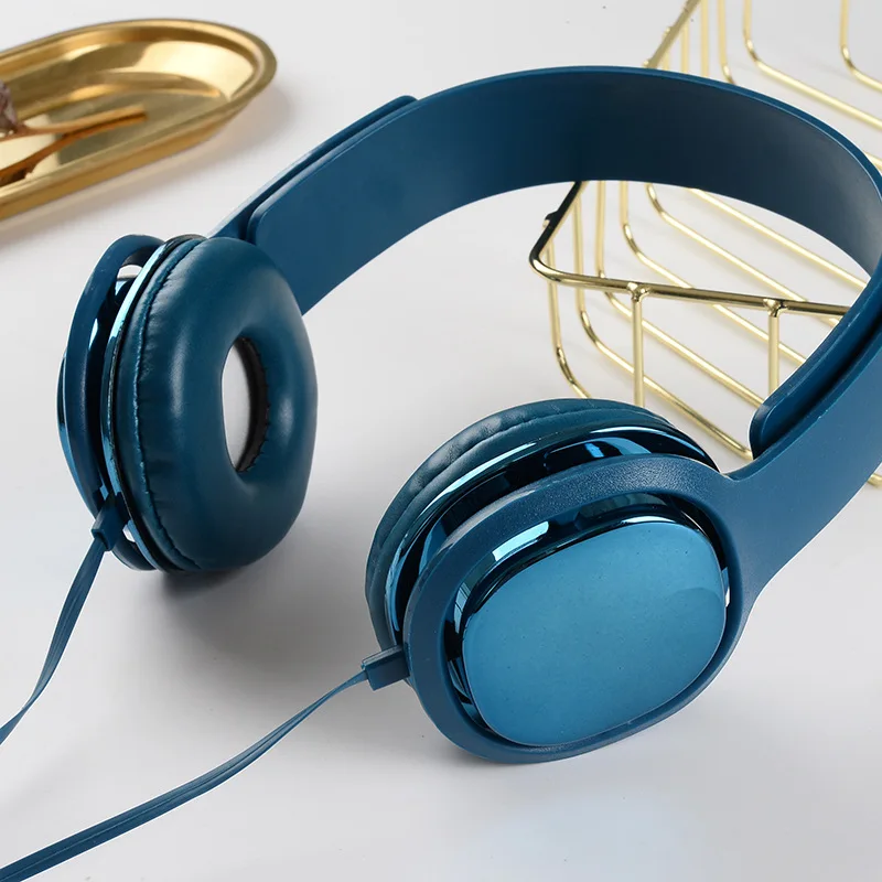CHICLITS Wired Headphones 3 5mm Stereo Solid Color Glossy Headsets With Mic For Xiaomi Samsung MP3 For Student Kids Girl Gifts