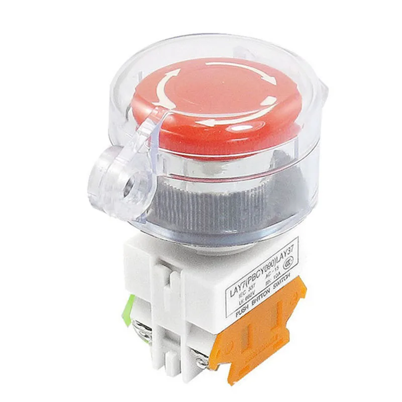 الذاتي قفل الاتصال واضح مع غطاء AC 660 V 10A الأحمر إيقاف الطوارئ مفتاح بـزر دفع NO/NC مفتاح أمان المعدات الكهربائية الذاتي قفل الاتصال واضح مع غطاء AC 660 V 10A الأحمر إيقاف الطوارئ مفتاح بـزر دفع NO/NC مفتاح أمان المعدات الكهربائية
