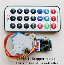 , Moteur pas à pas 4 phases 5 fils NEMA 11 + tableau des pilotes + télécommande RC, vitesse de fonctionnement réglable, CW/CCW(China)