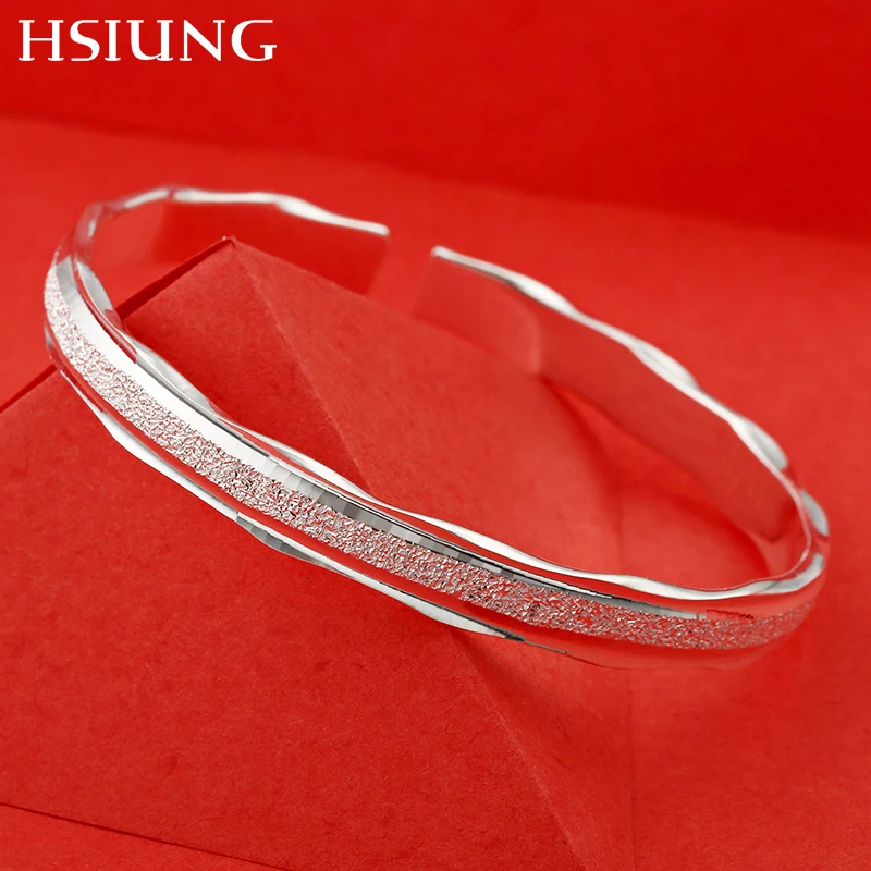 

HSIUNG silversmith S999 fine pure silver bracelet female nail women simple special new ethnic style adjustable bangles