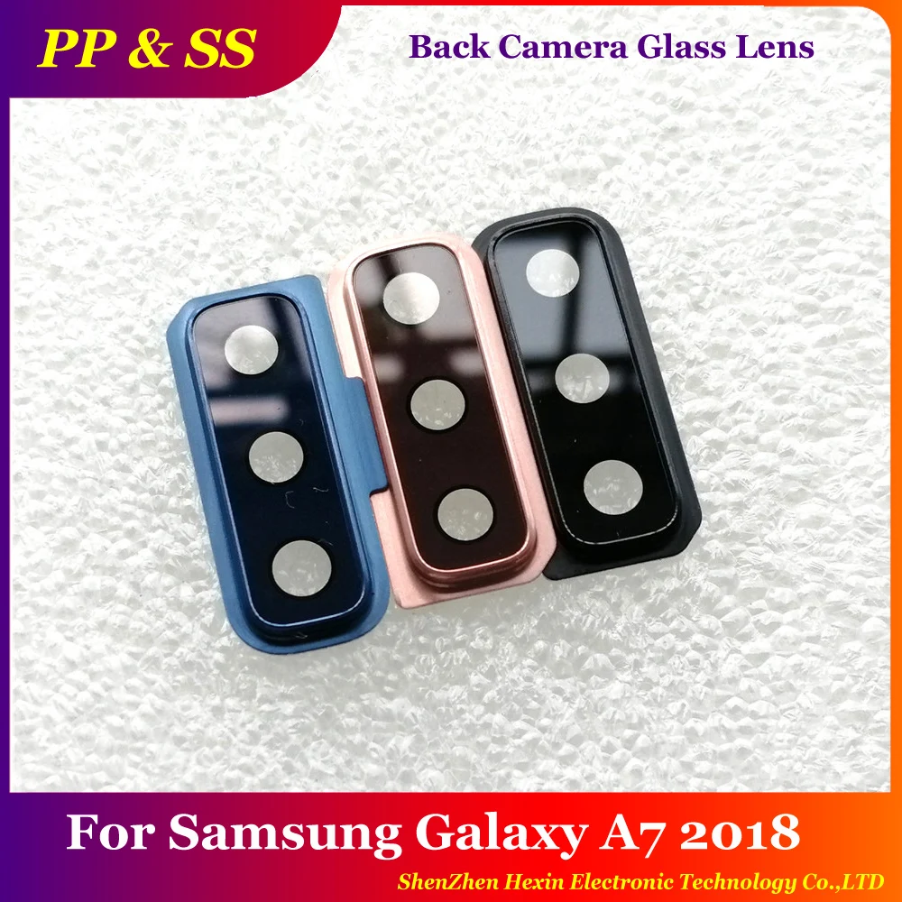 

Quality AAA Rear Back Camera Glass Lens Cover + Frame Holder Assembly For Samsung Galaxy A7 2018 A750 A750F A750FN