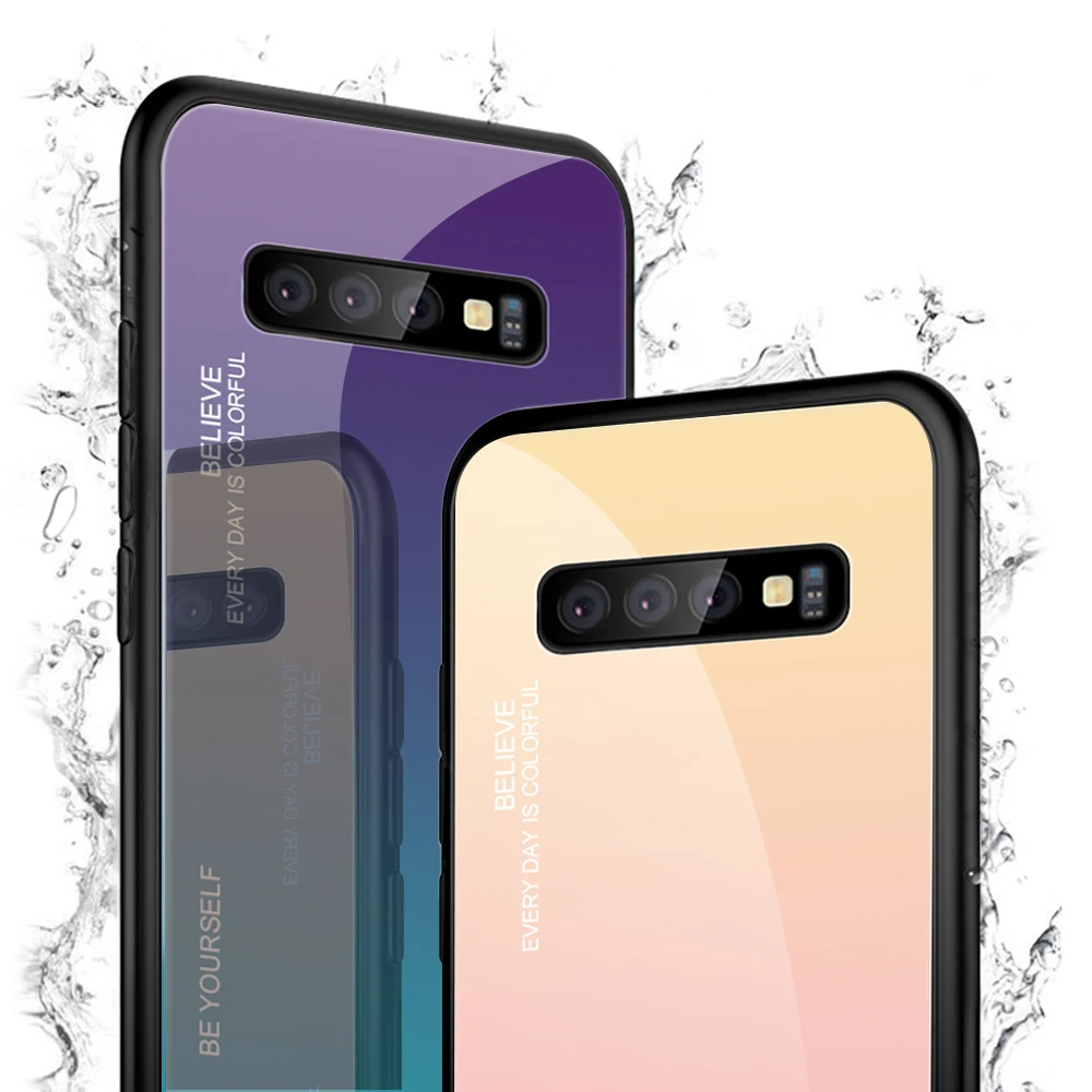 Color Case For Samsung Galaxy S10 S10e A9 A7 A8 A6 Plus 2018 A7 A5 2017 J8 J4 J6 Plus S9 S8 Plus Note 8 9 S Tempered Glass Cover