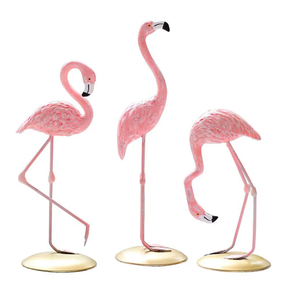 3 стиля, Розовый фламинго в форме милых животных, украшение на стол из смолы, украшение для гостиной, дома, сада, двора