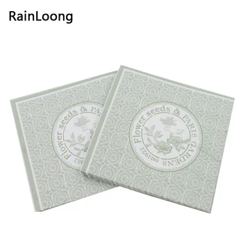 

[RainLoong] 3Plys Beverage Paper Napkins Flower Seeds Event & Party Tissue Napkins Decoration Serviette 33*33cm 5packs