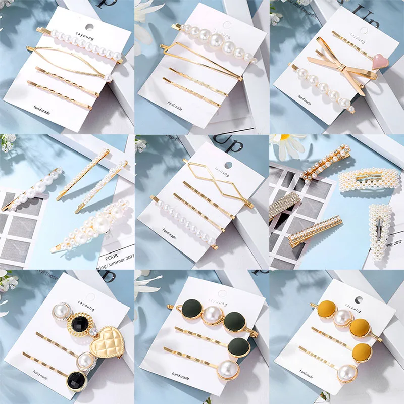 -2  Hair Jewelry Hairpins Metal Hair Clip For Women With Pearls Hair Pins Jewelry Accessories