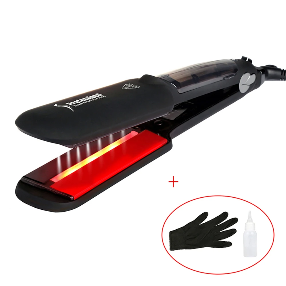 Professional 450F Infrared Steam Hair Straightener with Argan Oil Infusion Steam Flat Iron