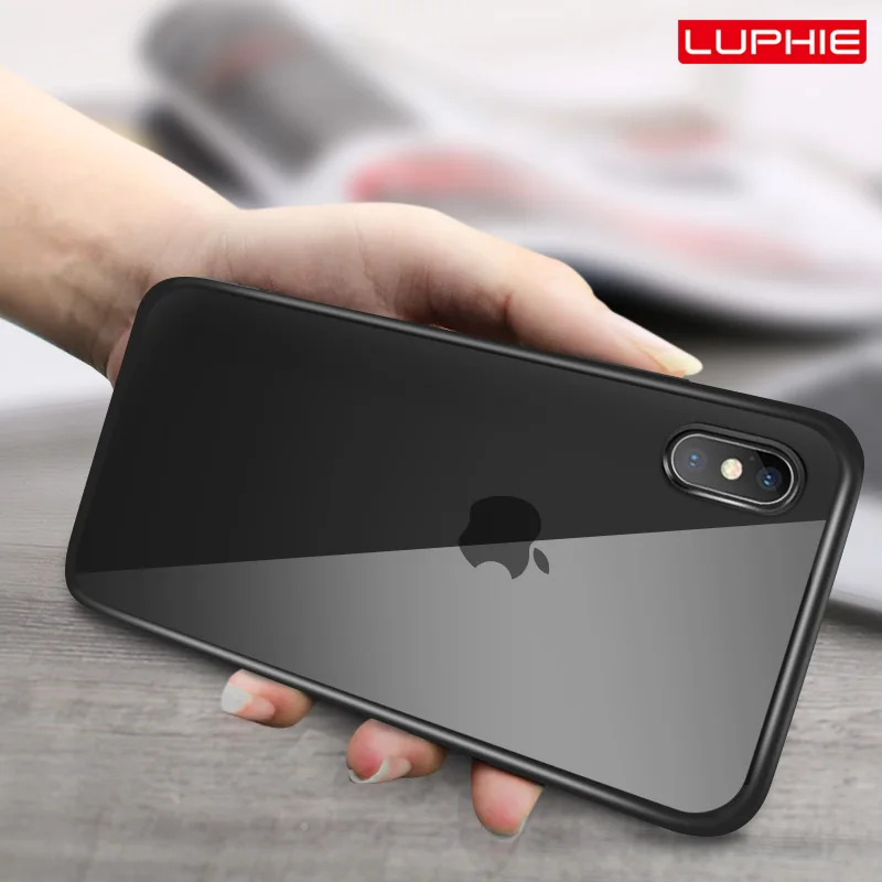 LUPHIE شفافة حقيبة لهاتف أي فون X XS ماكس XR 8 7 زائد للصدمات حالة غطاء واضح ل فون 7 8 زائد XS الفاخرة سيليكون حالات