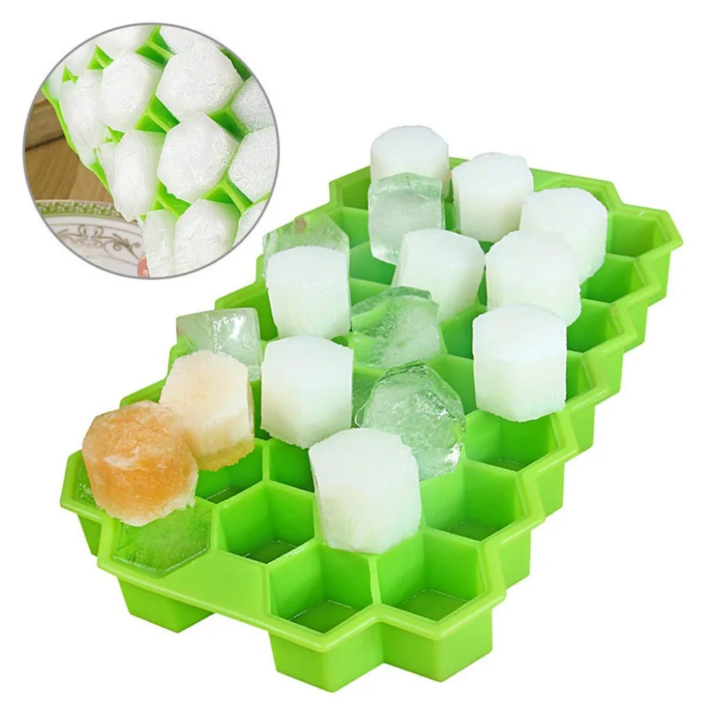 

Honeycomb Shape Ice Cube Maker 2Pcs Ice Tray Ice Cube Mold Storage Containers