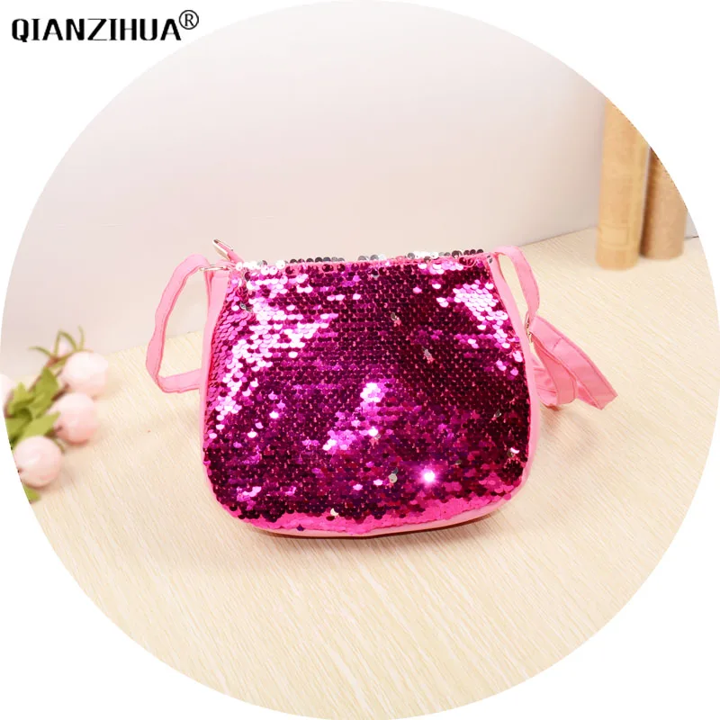 النساء الترتر حقيبة صغيرة الأطفال Crossbody حقيبة الأزياء طفل الفتيات المحافظ حقائب بو حقائب كتف متنقلة بولسا الأنثوية