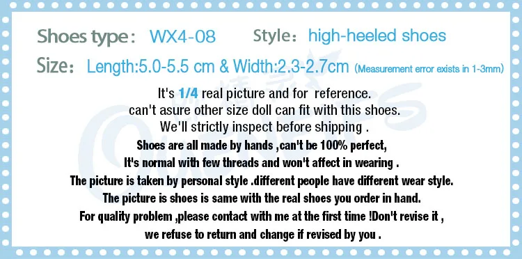 OUENEIFS/ ; черные туфли кукольные аксессуары на высоком каблуке; мини-игрушечная обувь; подходит для 1/4 6,5 см; BJD SD; кукольные WX4-08