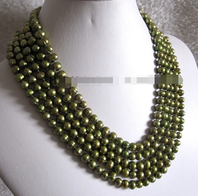 

Jew2794 100" 6-8mm Olive Freshwater Pearl Necklace