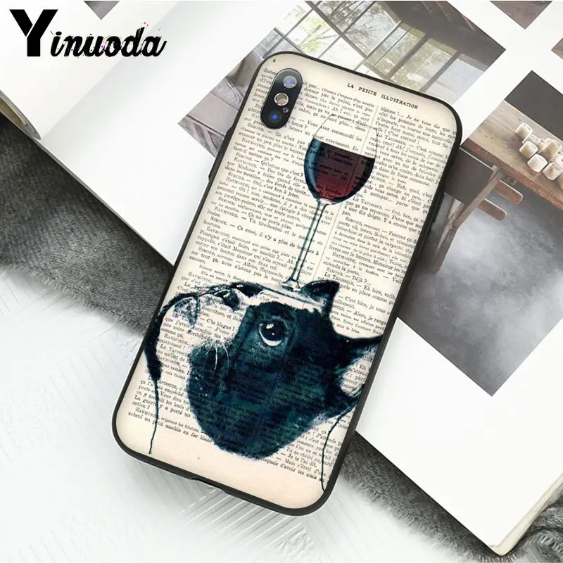 Book newspaper background Cute French Bulldog