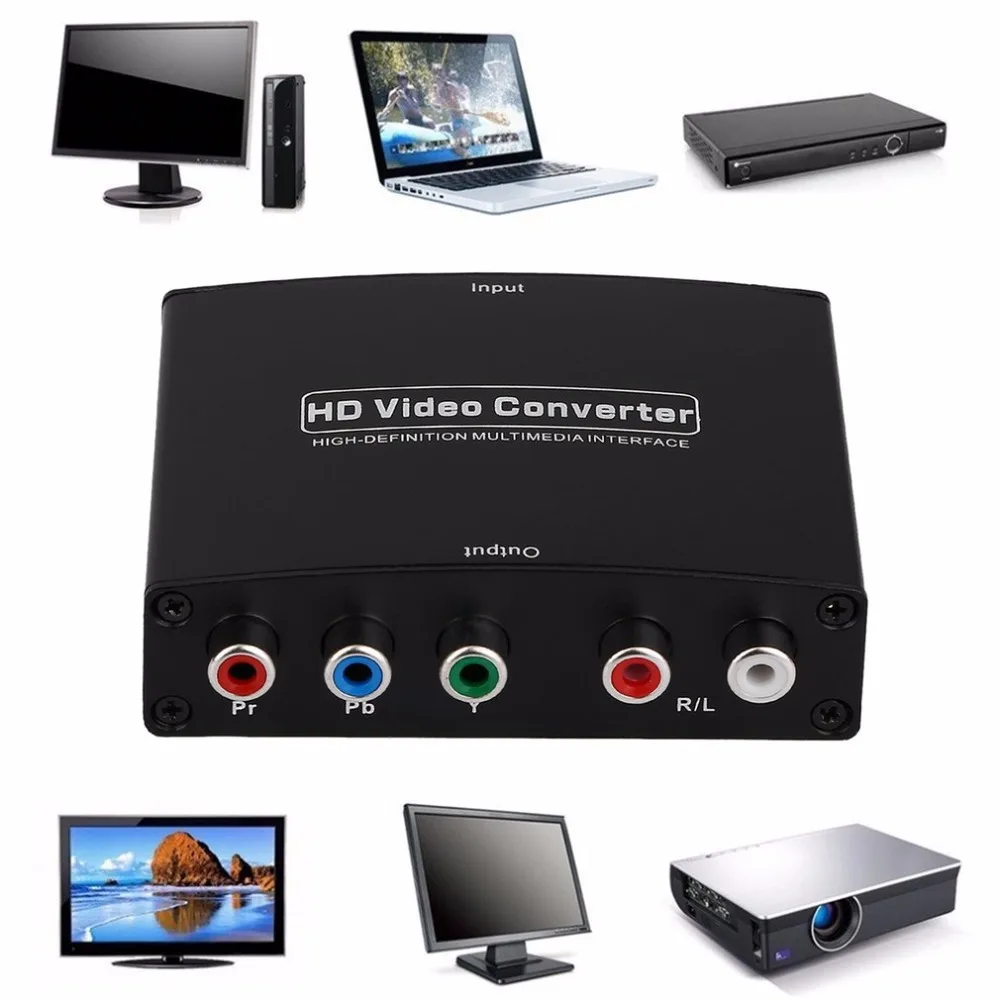 HDMI в RGB компонент(YPbPr) видео+ R/L аудио адаптер конвертер HD tv HD видео конвертер 2 канала LPCM 1,65 Гбит/с/165 МГц