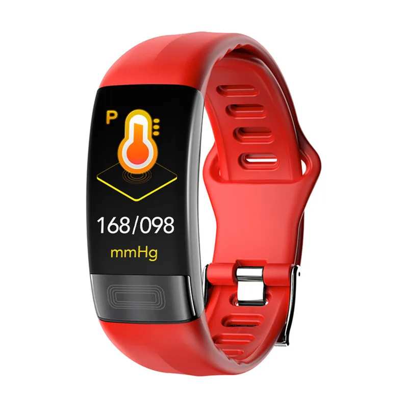 P11 ЭКГ+ HRV смарт-браслет монитор артериального давления умный фитнес-браслет активит трекер спортивные Смарт-часы мониторинг сна - Цвет: Красный