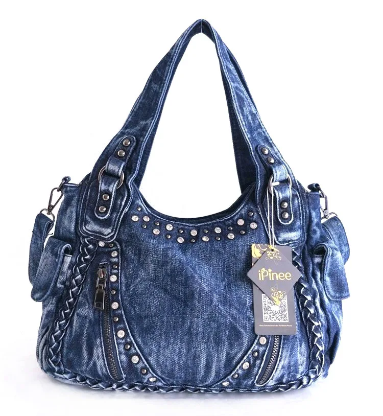 Бренд iPinee, женская сумка,, модные джинсовые сумки, женские джинсовые сумки через плечо, плетеная дизайнерская женская сумка-тоут