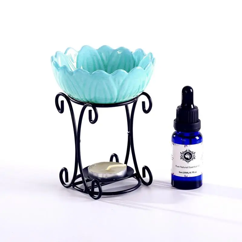 skyblue Утюг эфирные масла Аромат горелка-подогреватель с подсвечник для Spa Йога, медитация Офис Гостиная украшения - Цвет: skyblue