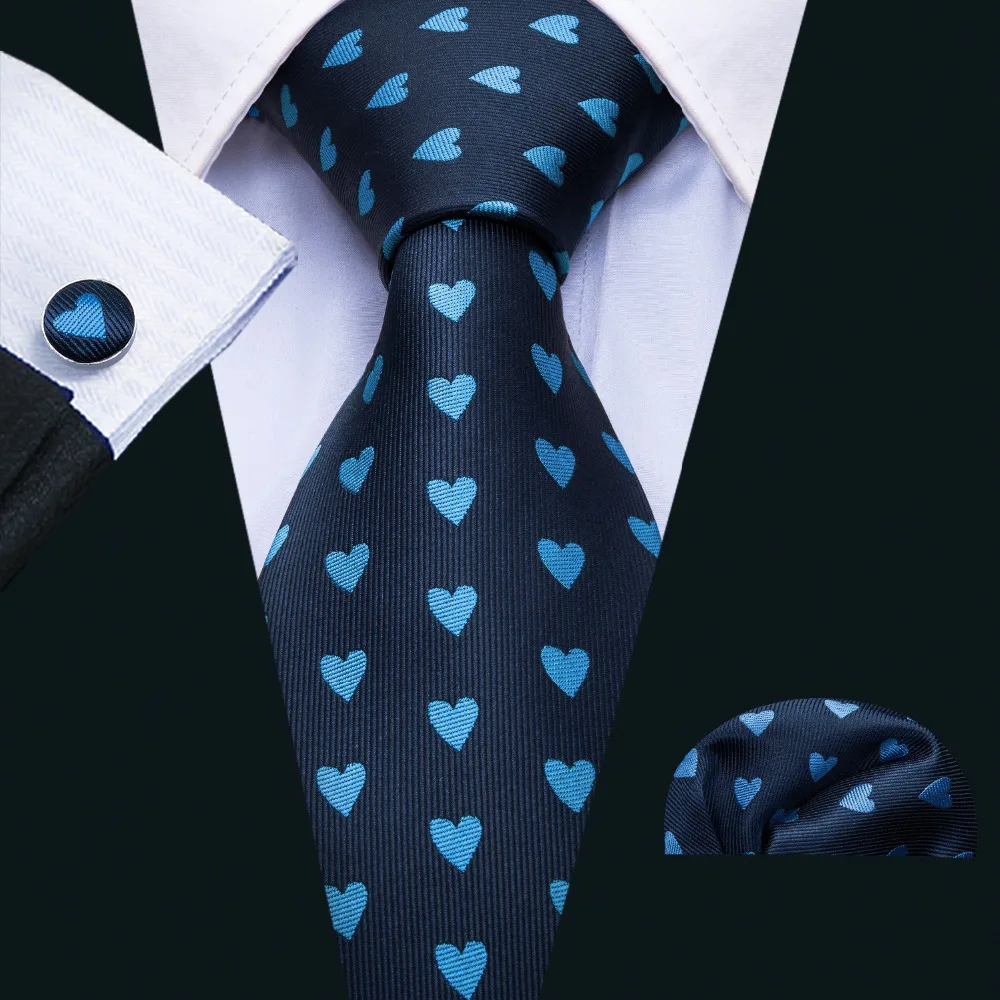 

New Fashion Heart-shaped Ties For Men 8.5cm Width Classic Mens Neckties For Business Party Groom Neckwear Silk Tie FA-5070