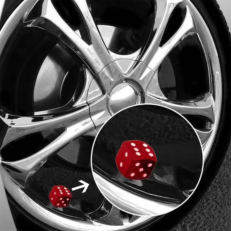 4x Red Car Tyre Tire Wheel Stem Air Valve Dust Cap w// Sleeve Cover Accessories