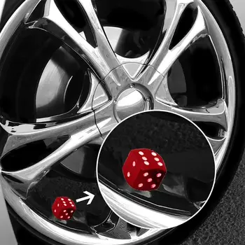 

4Pcs Dice Style Car Tire Wheel Tyre Caps Valve Stem Dust Covers Car Trunk Bike Wheel Rims Tire Air Valve Stem Cover Accessories