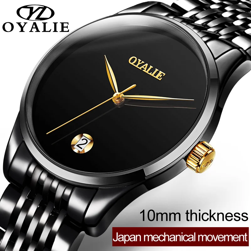 

OYALIE Men Watch Japanese Mechanical movement Automatic Wrist watch Personality design fine Steel Male Clock Relogio Masculino