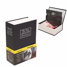 Métal Sécurité L’argent Boîte De Stockage Secret Sécurité Serrure à Clé Trésorerie Bijoux Collection Durable Cas avec Dictionnaire Livre Forme Cadeau De Noël