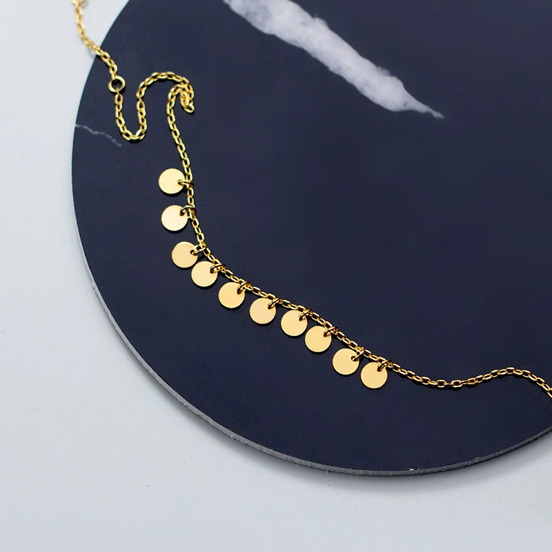 

Gold Disk Bracelets 100% 925 Silver Coins Jewelry Boho Charms Vintage Minimalism Indian Jewelry Birthday Gift Bangles for Women