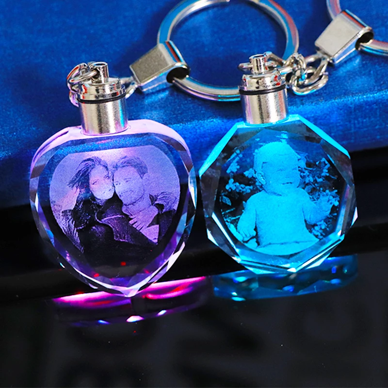 Key-Chain Changeable-Light Birthday-Gift Customized Engraved Wedding-Party Baby Family