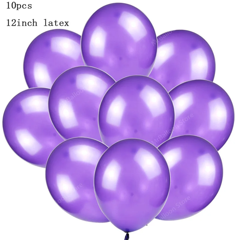 12 дюймов конфетти воздушные шары Серебро Золото звезда прозрачный надувной шар День Рождения шар Aill мяч детский душ вечерние украшения - Цвет: Purple latex